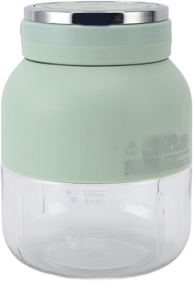Dioche Portable Electric Juicer Cup with Lids for Outdoor Sports and Hydration in Light Green (Light Green)