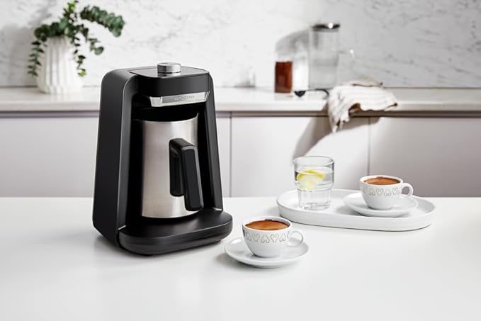 Arzum Okka Rich Spin Pro Turkish Coffee and Hot Beverage Maker Velvetiser Milk Frother 120V 5 Cups Stainless Steel Cooking Pot Chrome