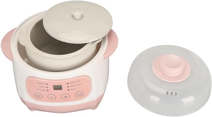 Yosoo 1L Electric Stew Pot 200W Anti Dry Burn Ceramic Cooker Convenient and Easy to for Rice Soup (US Plug 110V)