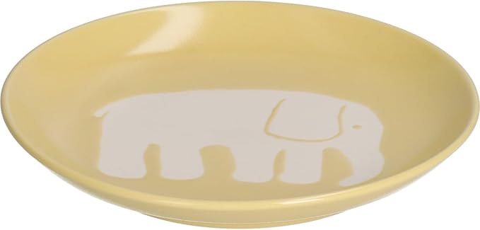 Finlayson FIN142-255 Elephanty Pattern Medium Plate Plate Diameter 5.5 inches (14 cm) Miscellaneous Goods Scandinavian Tableware Women's Present Mother's Day Yellow Made in Japan