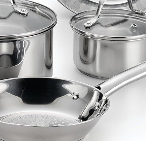 T-fal Performa Stainless Steel Cookware Set 12 Piece Induction Oven Broiler Safe 500F Pots and Pans Dishwasher Safe Silver