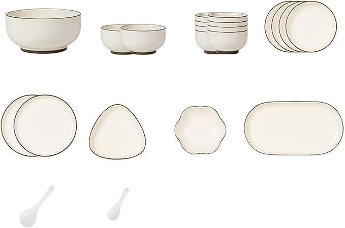 Porcelain Dinnerware Set Plates Bowls Cups Dishes Tableware Combination Everyday Use Dinner Plates Soup Bowls Salad Plates Elegant Style Microwave Dishwasher Oven Safe