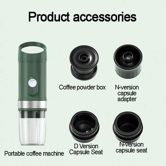 Portable Espresso Machine 20Bar Wireless Heating Mini Coffee Maker 9600mAh Rechargeable Battery Compatible with Capsules &amp Ground Coffee for Travel Camping Home Use