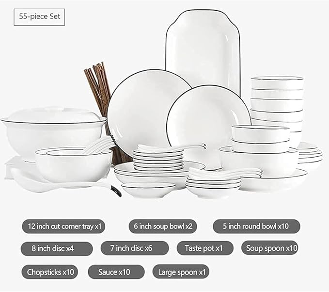 Dinnerware Set Luxury Family Dinner Service Set 29 56 Pcs Ceramic Dinnerware Set Bone China Tableware Dishes Plates Ceramic Combination Dinner Service Set Porcelaine Se