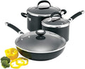 3-Piece Cookware SetAluminum Wok Soup Pot Milk Potwith Glass CoverNon-Stick Pan Suitable Cooker.Saucepans SetsPan Sets。 Set