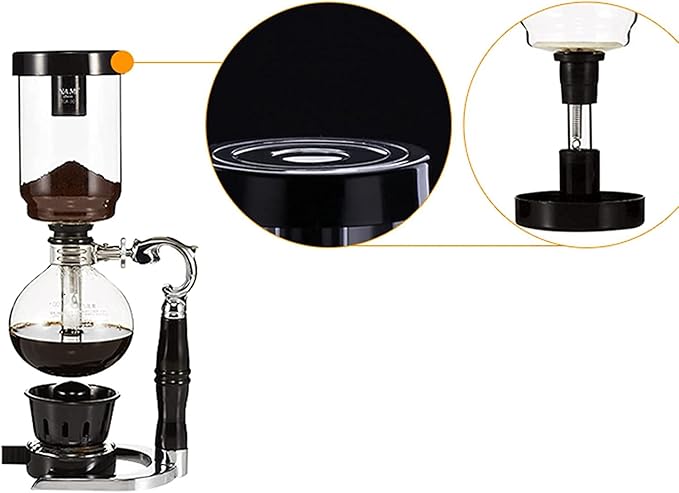 Syphon Coffee Maker Filter Coffee Machines Home Coffee Machine Glass JugBlack