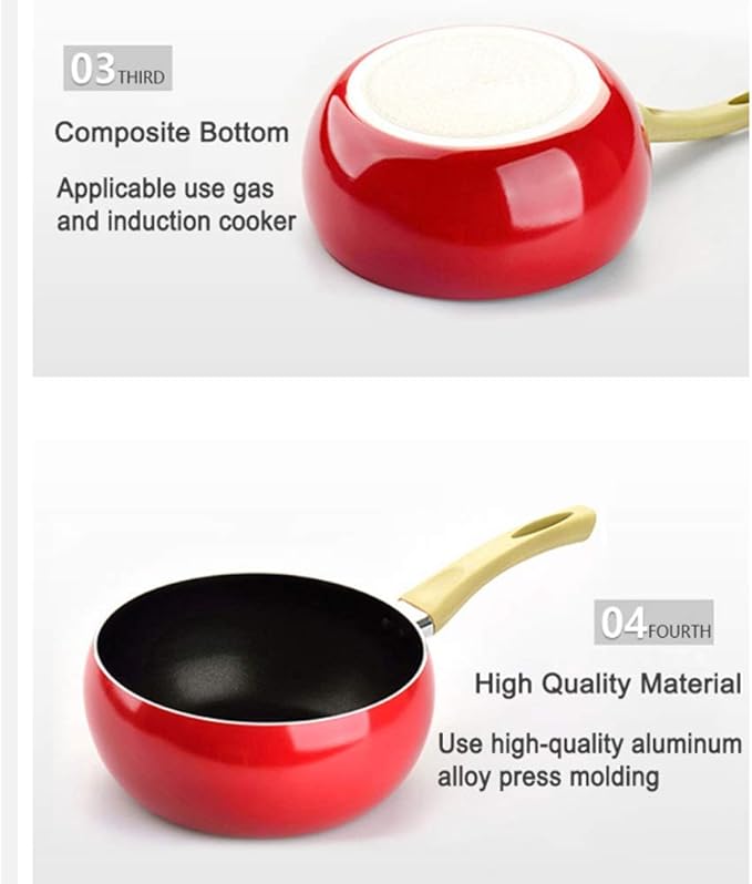 Cookware set Fruit Frying pan milk pot Cooking Pot enamel Soup pot Saucepan Induction Cooker Aluminum kitchen hotpot Casserole(D)