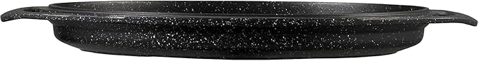 Pradel Excellence - PCUI001014 - Premium Cast Aluminium Casserole Ø36cm Glass Lid - Stone-Effect Non-Stick Coating - Removable Handle - All Heat Source Black and White
