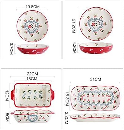 Elegant Dinnerware Set Dinner Plates Bowls Set Reactive Glaze Dinnerware Set Plates Dishes Bowls Plates and Bowls Set for Picnic Rv UseB