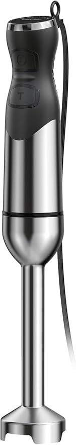 1000W Immersion Blender Handheld – 25-Speed Stainless Steel Hand Blender Corded Hand Mixer with Heavy-Duty Copper Brushless Motor (Silver)