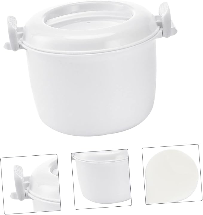 Rice Cooker Rice Maker for Microwave Food Storage Bowl Microwave Bowl with Lid Microwave Rice Pots Microwave Rice Cooking Microwave Steamer Basket Travel Pasta Insulation Plastic