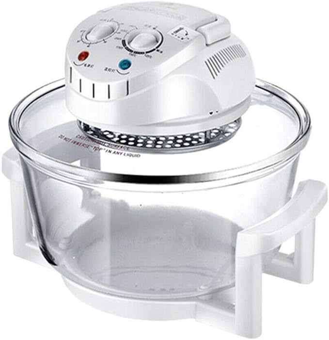 12L Convection Roaster Air Fryer Oven Turbo Electric Cooker Recipe 360° HeatingInfrared Convection Halogen Oven Countertop Cooking Stainless Steel Prepare Quick Healthy Meals White