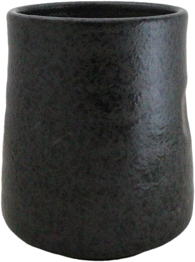 Ebros Gift Artistic Charcoal Grey Tone Hakumu Porcelain Ceramic Collection Dinnerware Serveware Kitchenware Set Asian Japanese Restaurant Supply (Pack Of 6 Yunomi Reactive Glaze Tea Cups 9oz)