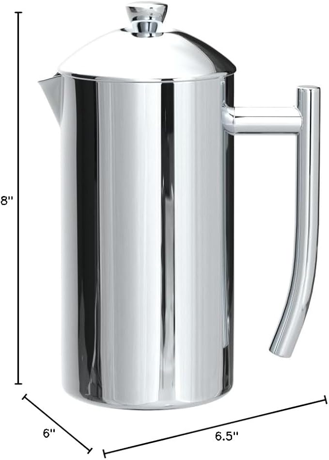 Frieling French Press Coffee Maker - 23 oz Polished Double-Wall Stainless Steel - Insulated French Press for Camping - All Stainless Steel Coffee Maker