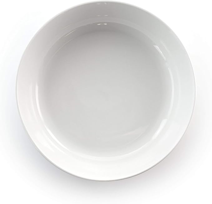 18 Piece White Porcelain Dinnerware Set with 2 Serving Bowls – Service for 4 Microwave &amp Dishwasher Safe Plates and Bowls