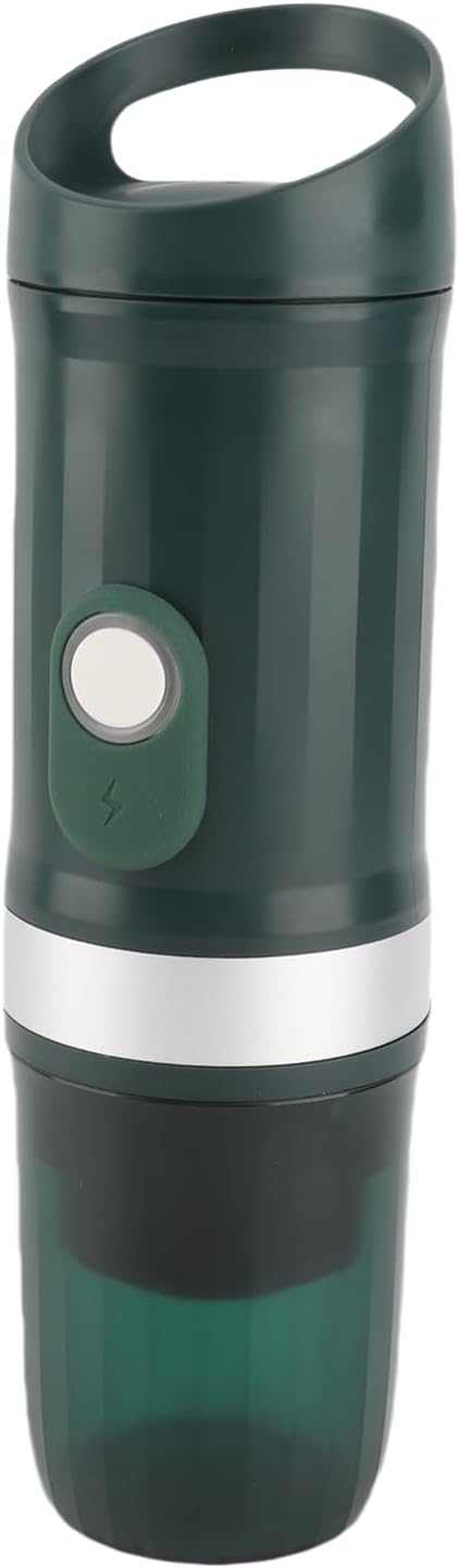 Portable Electric Espresso Coffee Machine Wireless Hot &amp Cold Brew 250ml Mini Single Serve Coffee Machine with 3 in 1 Coffee Powder DG Capsule 20 Pump Pressure (Green)