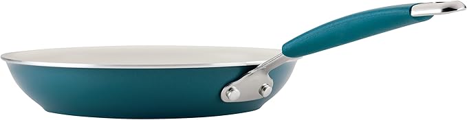 Rachael Ray Cucina Ceramic Cookware Set - 13 Pieces - Ceramic Pots and Pans Set w/Nonstick Frying Pans Saute Pan Saucepans Stockpot Lids Pan Protectors &amp Cooking Utensils - Marine Blue
