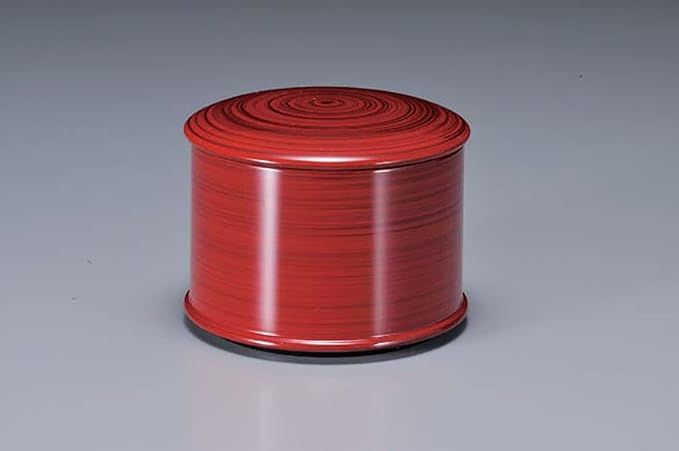 Hitsu Heat Resistant Made in Japan Dishwasher Safe High Rim Rice Container Red Brush (Inner Black) (Parent)