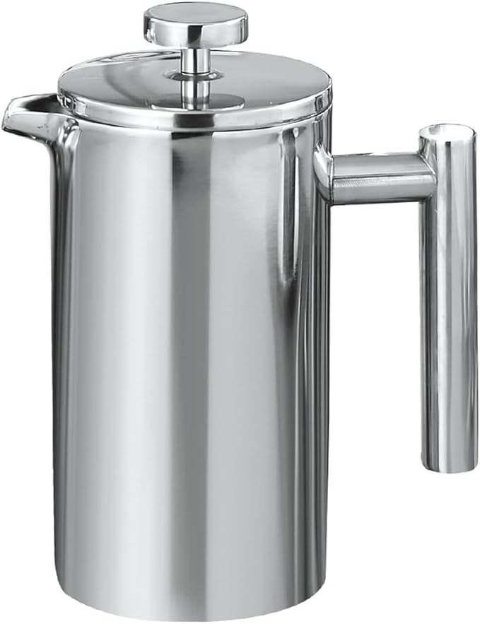 304 Stainless Steel Frenchs Press Coffee Maker Insulated Frenchs Press with Double Filter Systems Food Grade Frenchs Coffee Presses for Homes Kitchen and Travel