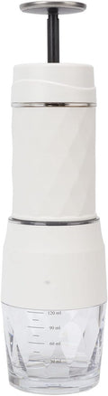 Maual Hand Coffee Maker Portable Travel Coffee Machine Compatible Ground Coffee and Coffee Capsule for Camping Hiking Fishing Picnicking(White)