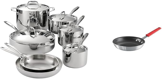 Tramontina 12-Piece Tri-Ply Clad Cookware Set with 8-Inch and 10-Inch Fry Pans 80114/534DS Model