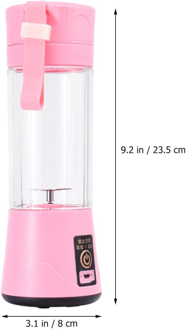 380ml Mini Rechargeable Juicer Machine Portable Smoothie Bottle Pink Random Style