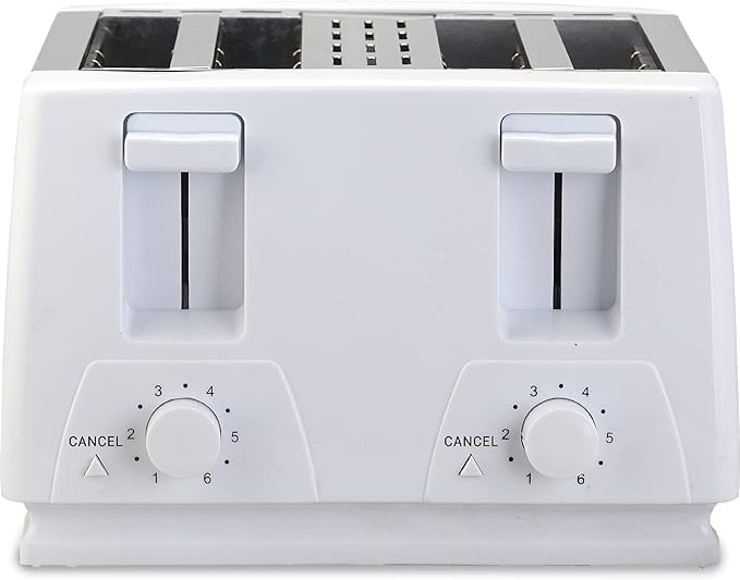 EUROSTAR ET742W 4-Slice Stainless Steel Toaster White