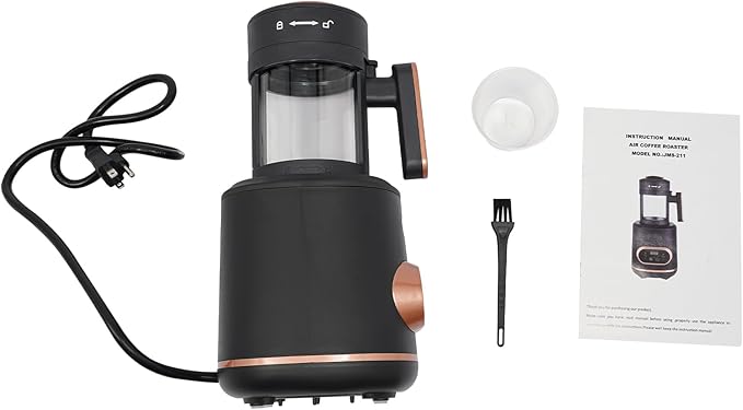 Electric Coffee Bean Roaster Machine1500W Coffee Bean Baking Roasting Machine W/Clear Glass Container + LED display screen Temp Range 32-464℉ &amp timer function for Personal Family.