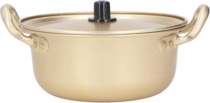 Korean Ramen Pot Korean Ramen Noodle Cooking Pot With Lid Portable Lightweight Ramen Pan with Handle Fast Heating Korean Cookware for Making Ramen Curry Rice Kimchi Soup