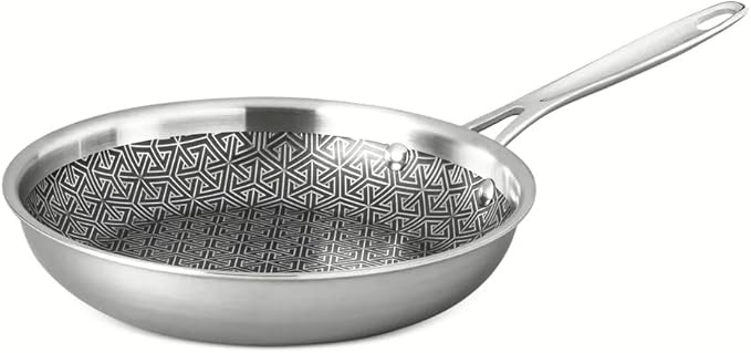 16-Piece Tri-Ply Nonstick Cookware and Utensil Set Even-Heating Pots Pans &amp Kitchen Tools Metal Utensil Safe Stainless Steel Handles Silver