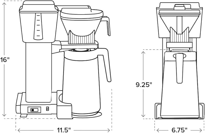 Technivorm Moccamaster 79314 KBGT thermal Carafe 10-Cup Coffee Maker 40 Ounce Black 1.25l