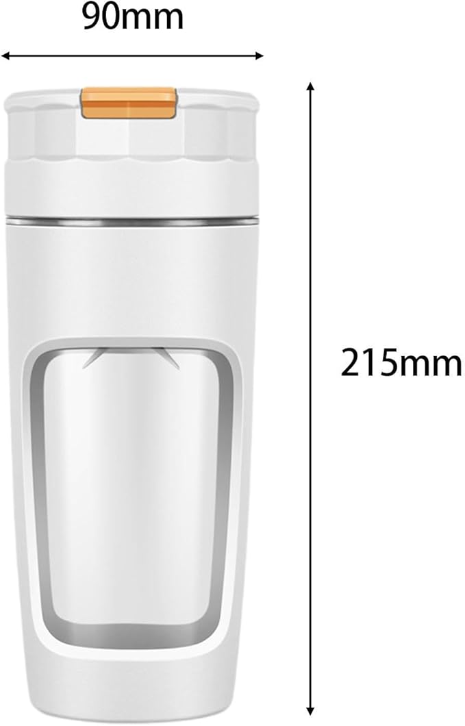 Personal Size Blender Electric Juicer Cup Lightweight Easy Clean Automatic Rechargeable with Ice Crusher Blade for Work Study blue(White)