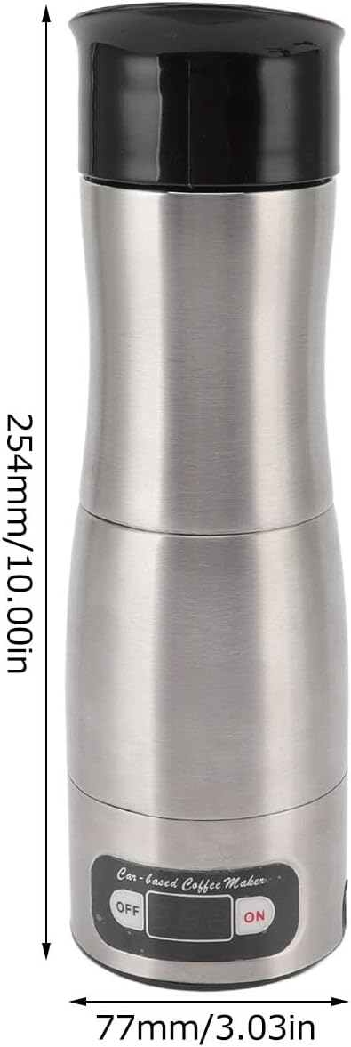 Luqeeg Portable Coffee Maker Electric Espresso Machine Mini Electric Coffee Machine for Car Electric Espresso Maker for Capsule with 12V 24V Cigarette Lighter Stainless Steel Travel Cup