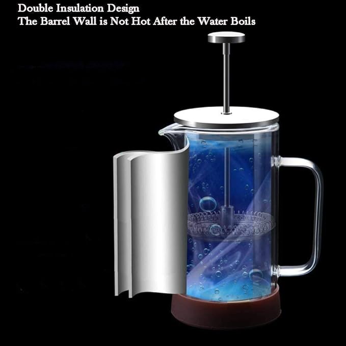 Coffee Maker - Stainless Steel &amp Glass French Coffee PressDouble Wall Thermal Insulated Borosilicate Glass Coffee Press. (Size : 350ML)