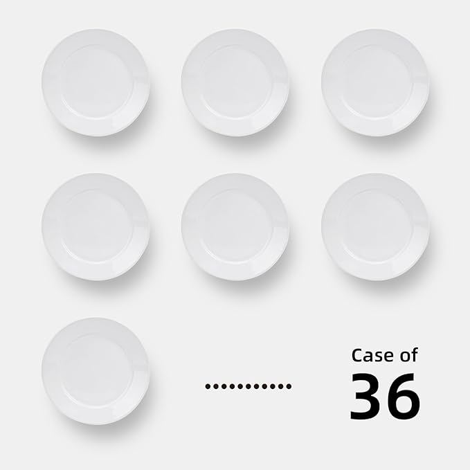 Stoneware Wide Rim Commercial Grade Dinnerware (America White Plate 7 1/8) (America White 7.25in)