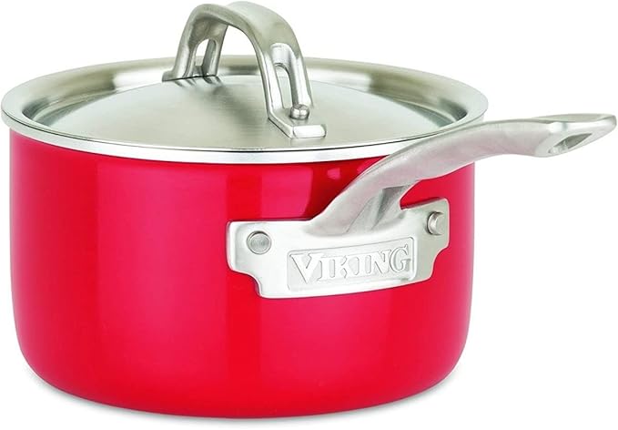 Viking Multi-Ply Color 2-Ply 11pc Cookware Set with Stainless Steel Lids Red