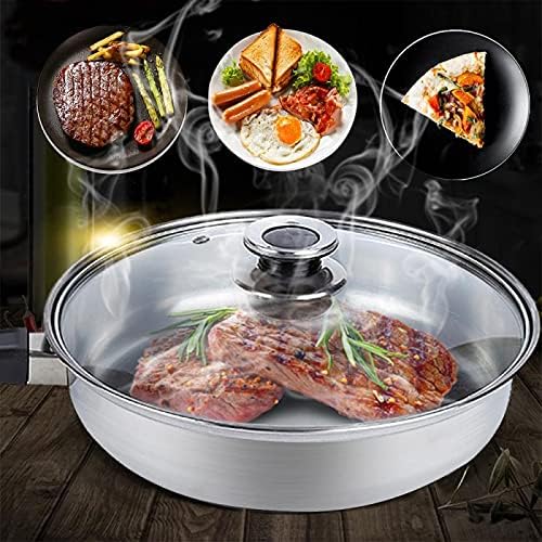 Cooking Pot Frying PanCookware Set 12 Piece Kitchen Stainless Steel &amp Pan Sets Induction Saucepan Casserole Pan Glass Lid Pans (B) vision