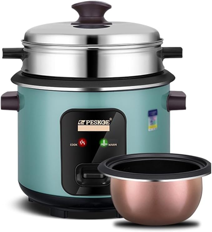 THEGA Rice Cooker - Mini Rice Cooker Portable Non-Stick Small Travel Rice Cooker 15 Minutes Fast Cooking Keep Warm Rice Cooker Small Suitable for 1-3 People for Hotels Canteens School(4L)