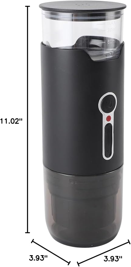 Rechargeable Mini Coffee Machine Portable Coffee Maker for Home Black 15 Bar Pressure Electric USB for Travel Camping Office (Italian Heating)