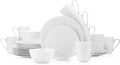 Stone lain Bone China Pinpoint Embossed 32 Piece Dinnerware Set White