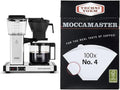 Technivorm Moccamaster 53941 KBGV Select 10-Cup Coffee Maker Polished Silver 40 ounce 1.25l &amp #4 White Paper Filters 100-count per box