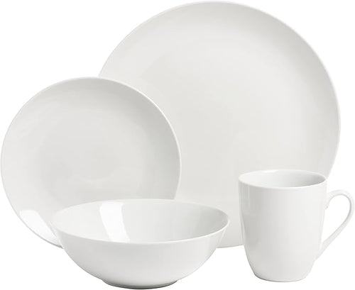 10 Strawberry Street Simply Coupe 16 Piece Dinnerware Set White - SM-1600-CP-SW