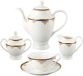 Lorren Home Trends La Luna Collection Bone China 57-Piece 24K Gold Dinnerware Set Blue Service for 8