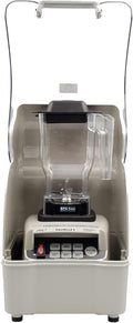 OmniBlend Omni-Q Gray Edition Commercial Blender with Full Sound Enclosure Shield Quiet Heavy Duty 3-Speed Self-Cleaning Includes Multifunctional 2-in-1 Wet Dry Blades 1.5 Liter Jar