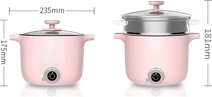 Household Electric Rice Cooker Household Multifunctional Mini Rice Cooker/Frying Pan/Wok/Soup Pot Ceramic Non-Stick Pot For 1-2 People(Style 2)