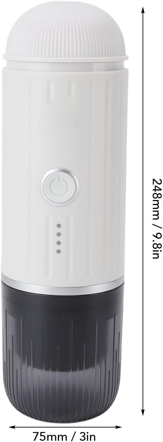 Haofy Portable Coffee Maker 19 Bar Pressure High Oil Extraction Mini Coffee Machine for Home Travel Office (White)
