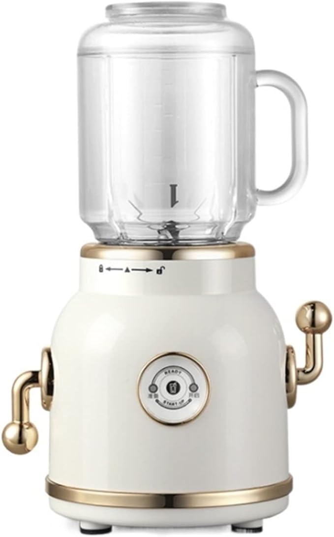 Retro Blender Household Semi-Automatic Juicer Portable Cup Body Cooking Machine Juice Chopping Vegetables Minced Meat LP (Color : Sapphire Blue Size : USA) (Creamy White)