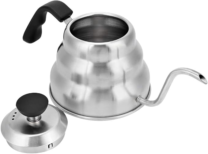 Stainless Steel Coffee Kettle Gooseneck Pot Pour Over Coffee Maker Precise Water Control Durable Scratch For Home Bar Shop 304 Stainless Steel 1200ml 1000ml (1200ml)