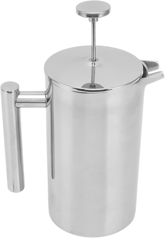 French Press Coffee Maker Stainless Steel Double Wall Teapot Hand Brewed Coffee Press with Filter Screen Ideal for Home Office Camping &amp Travel (800ml)