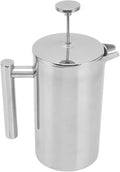 French Press Coffee MakerFrench Press Stainless SteelDouble Wall Teapot Hand Brewed Coffee Press with Filter ScreenFrench Press Stainless Steel for Home Camping(1000ml)